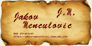 Jakov Menčulović vizit kartica